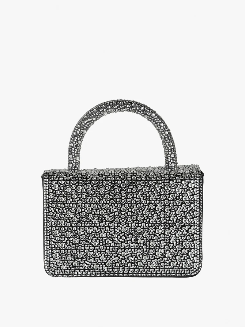 Borsa donna gioiello con strass - argento