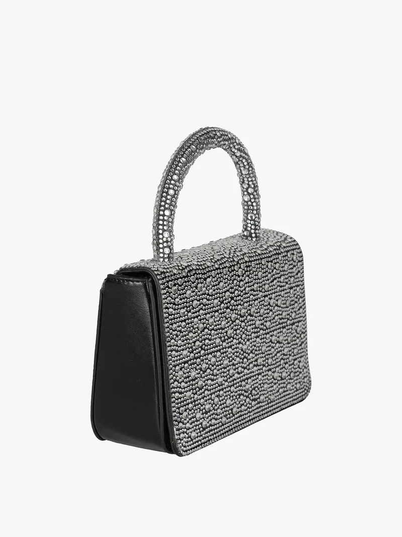 Borsa donna gioiello con strass - argento