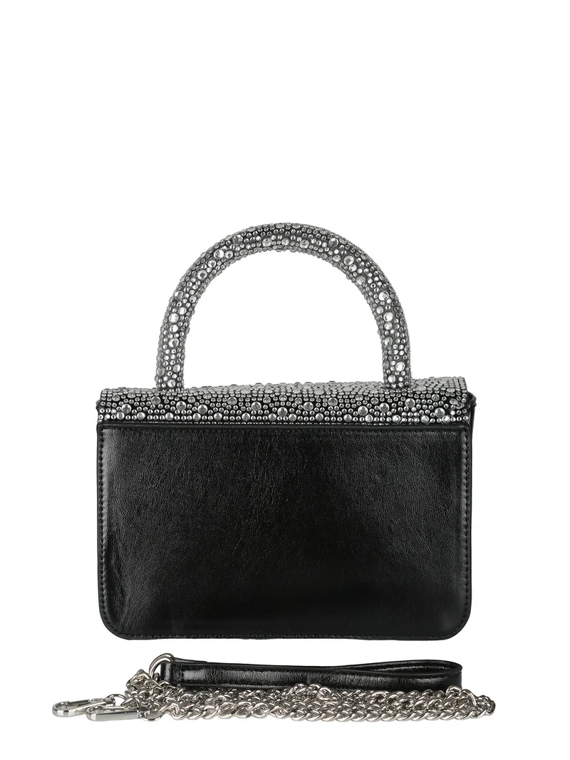Borsa donna gioiello con strass - argento