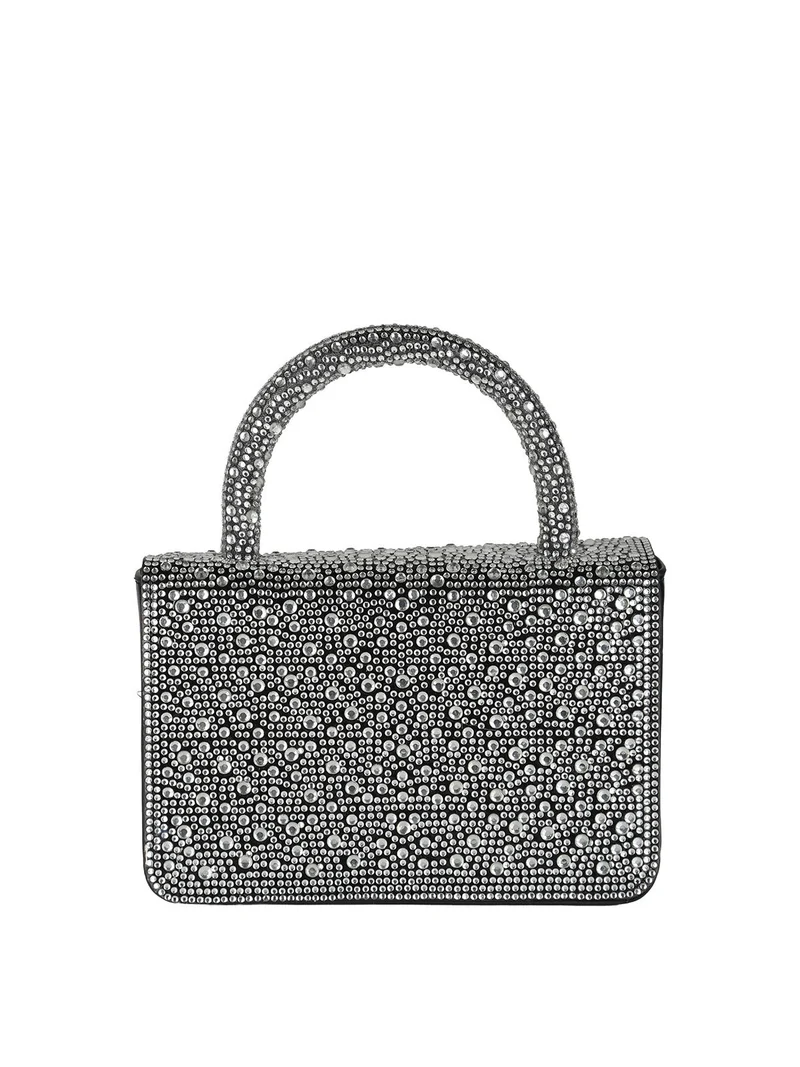 Borsa donna gioiello con strass - argento