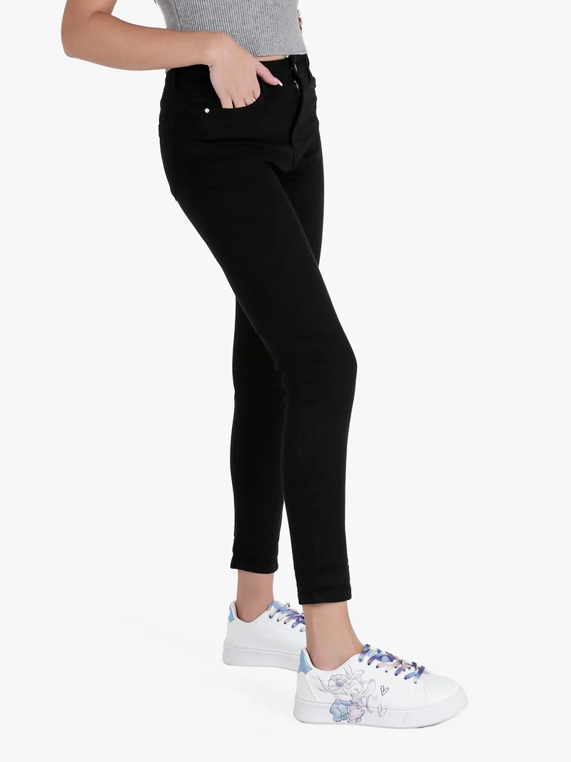 Pantaloni donna skinny push up - nero