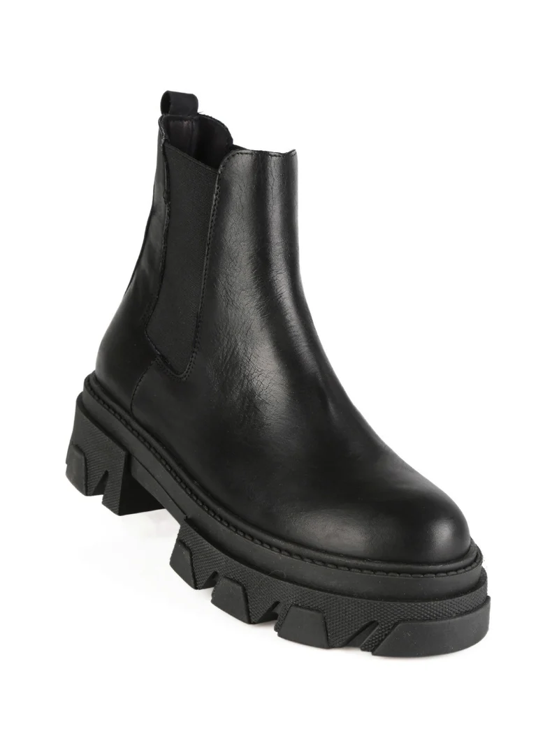 Stivaletti modello chelsea in pelle da donna - nero