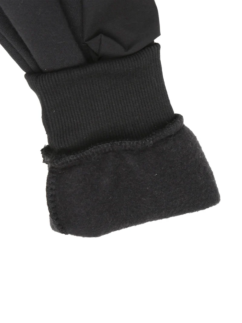 Completo tuta da bambino 2 pezzi con cappuccio e interno felpato - nero