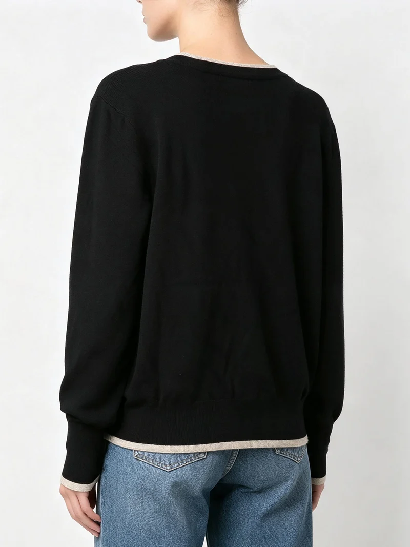 Cardigan donna in maglia con bottoni e dettagli lurex - nero