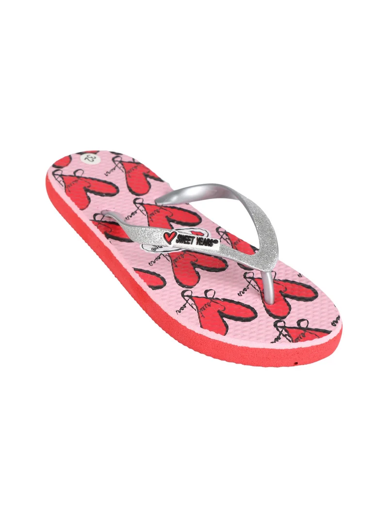 Infradito da bambina con cuori - rosa