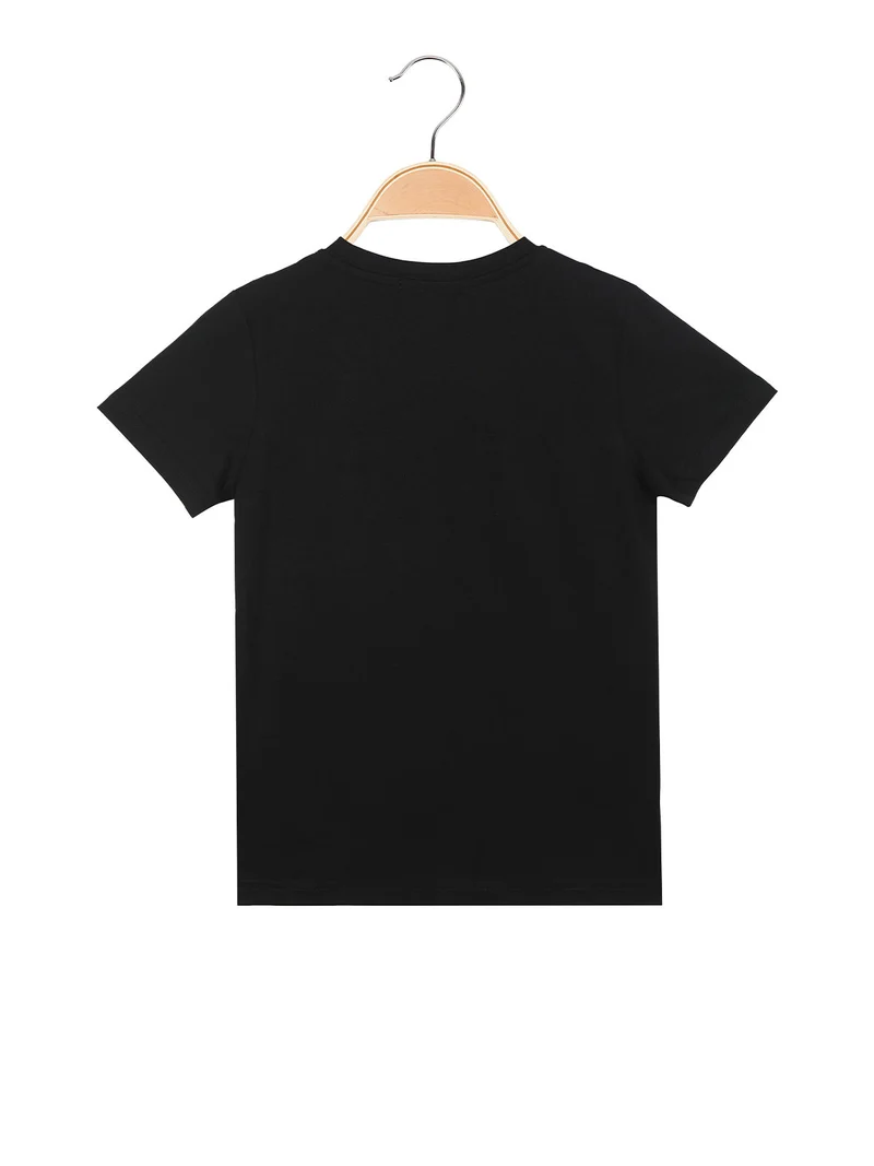 T-shirt da bambino con stampa disegno - nero