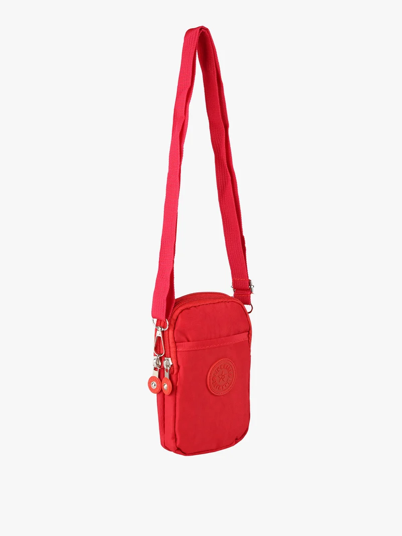 Mini borsello da donna a tracolla in nylon - rosso