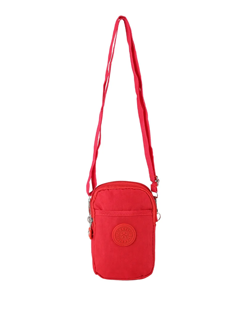 Mini borsello da donna a tracolla in nylon - rosso