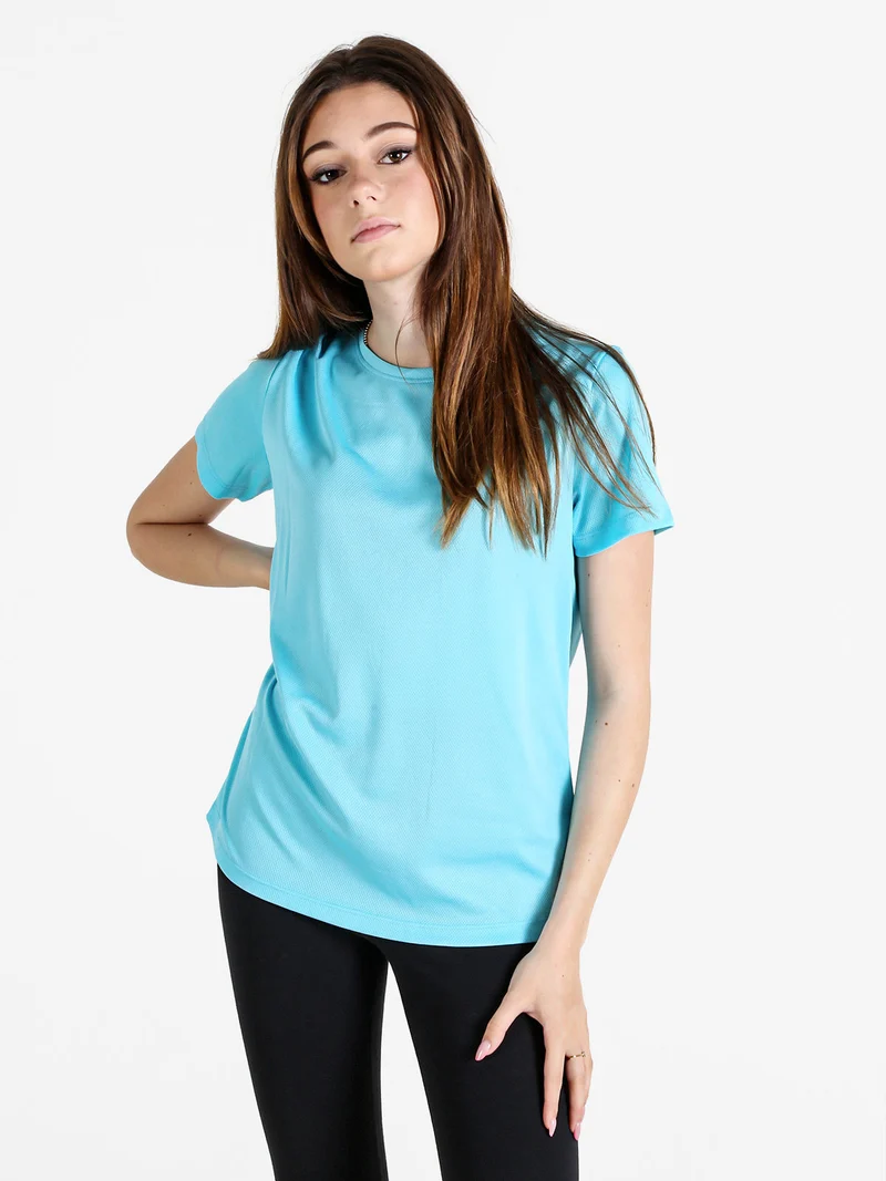 T-shirt donna sportiva in tessuto traspirante - azzurro