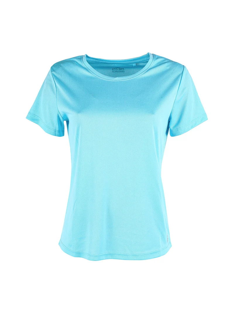 T-shirt donna sportiva in tessuto traspirante - azzurro
