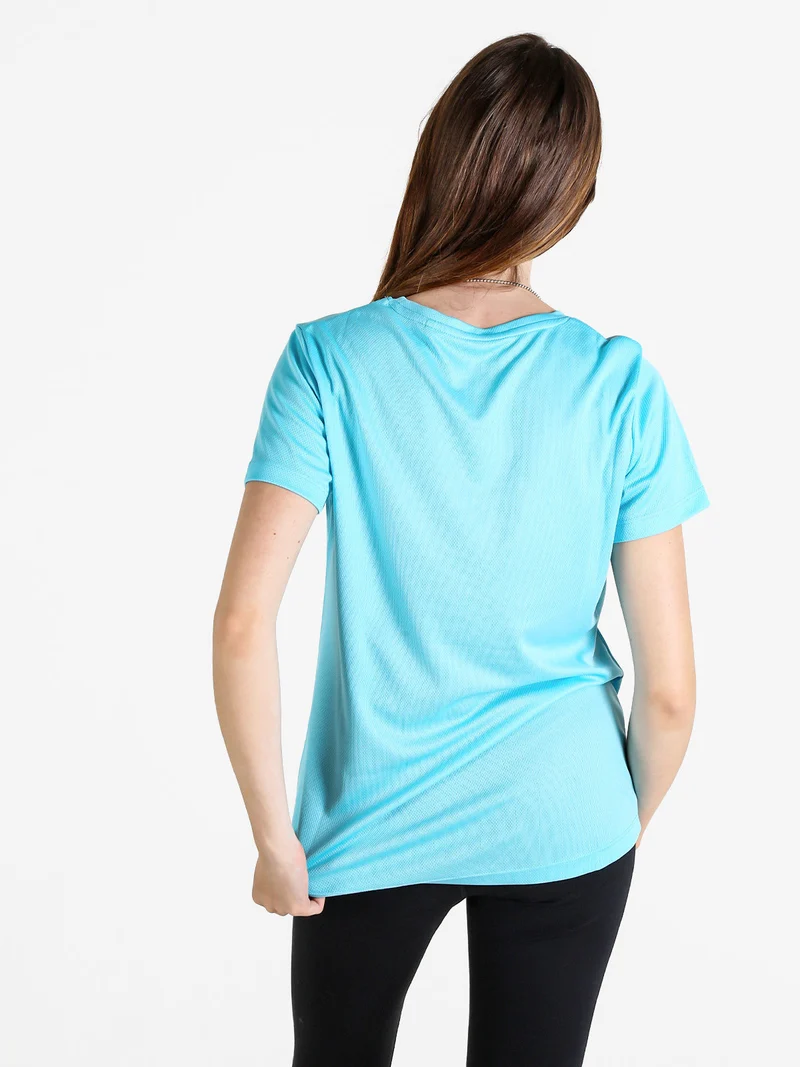 T-shirt donna sportiva in tessuto traspirante - azzurro