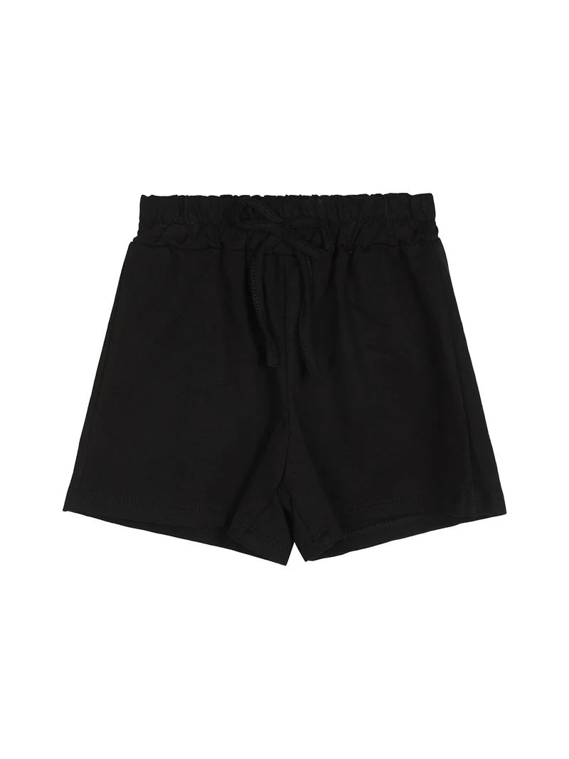 Shorts da bambina in cotone - nero
