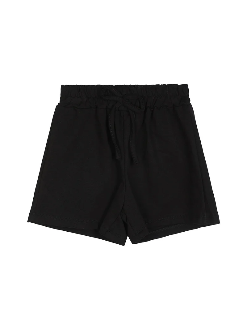 Shorts da bambina in cotone - nero