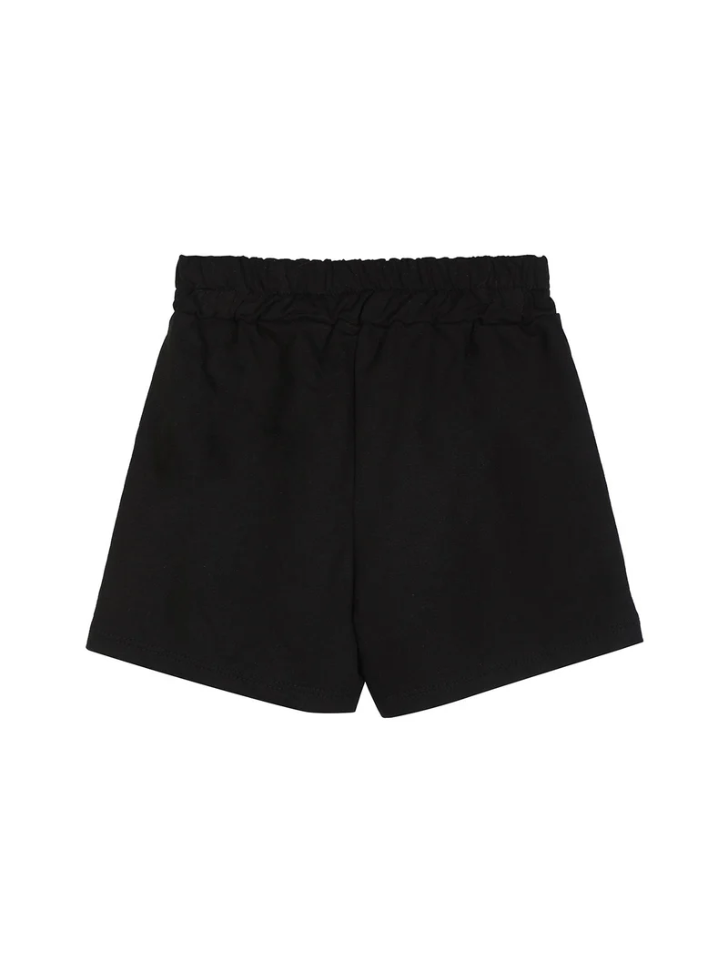 Shorts da bambina in cotone - nero