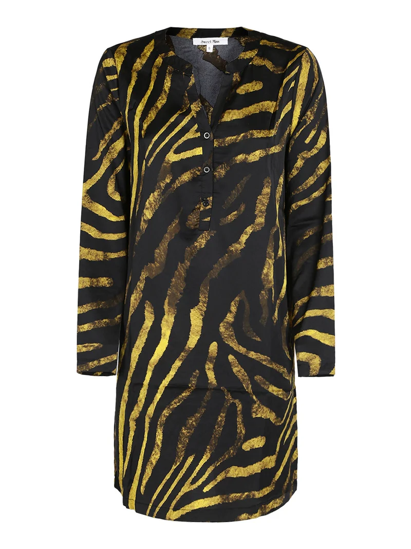 Vestito leggero donna manica lunga con stampa - limone