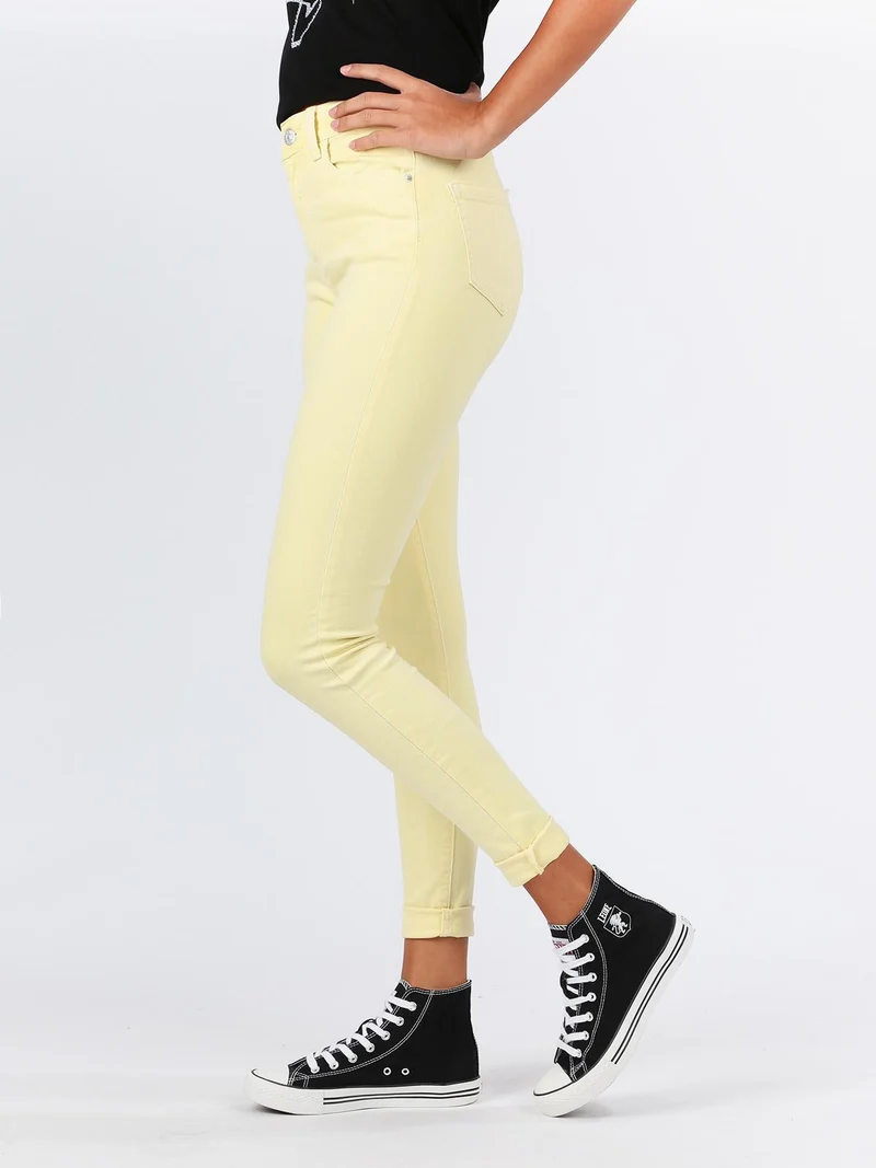 Pantaloni gialli a vita alta - giallo