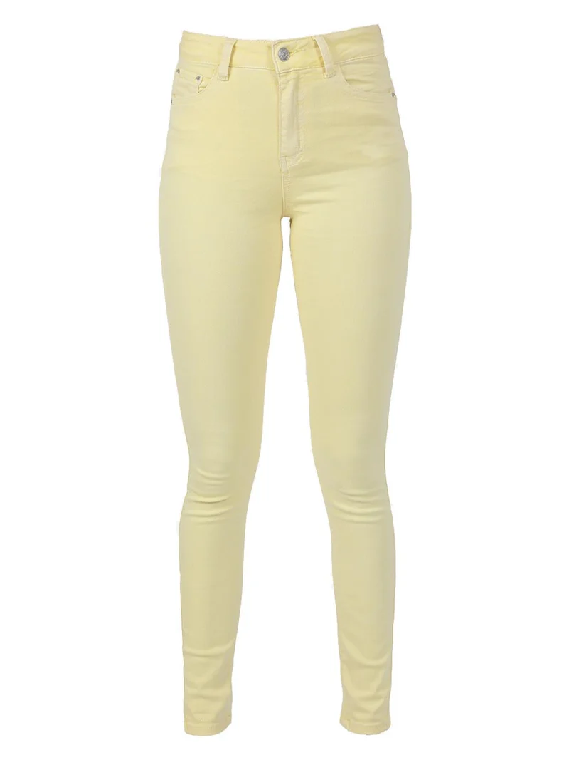Pantaloni gialli a vita alta - giallo