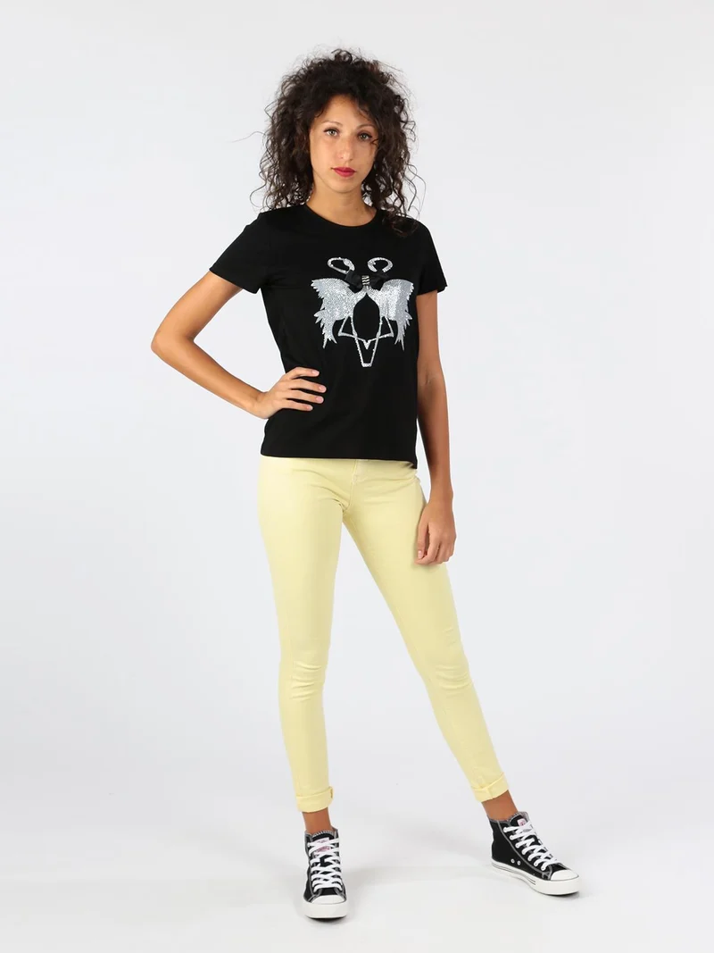 Pantaloni gialli a vita alta - giallo