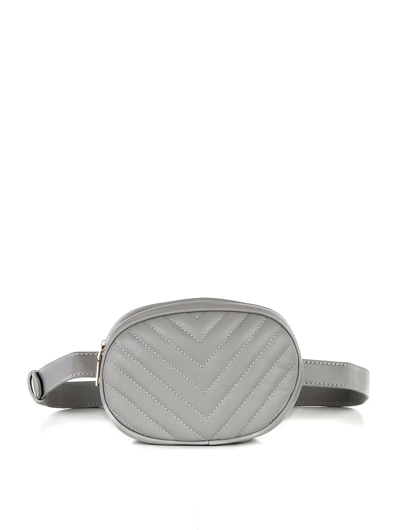 Marsupio trapuntato in ecopelle - grigio