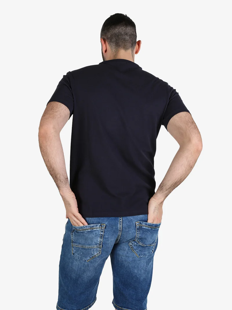 T-shirt da uomo in cotone - blu scuro