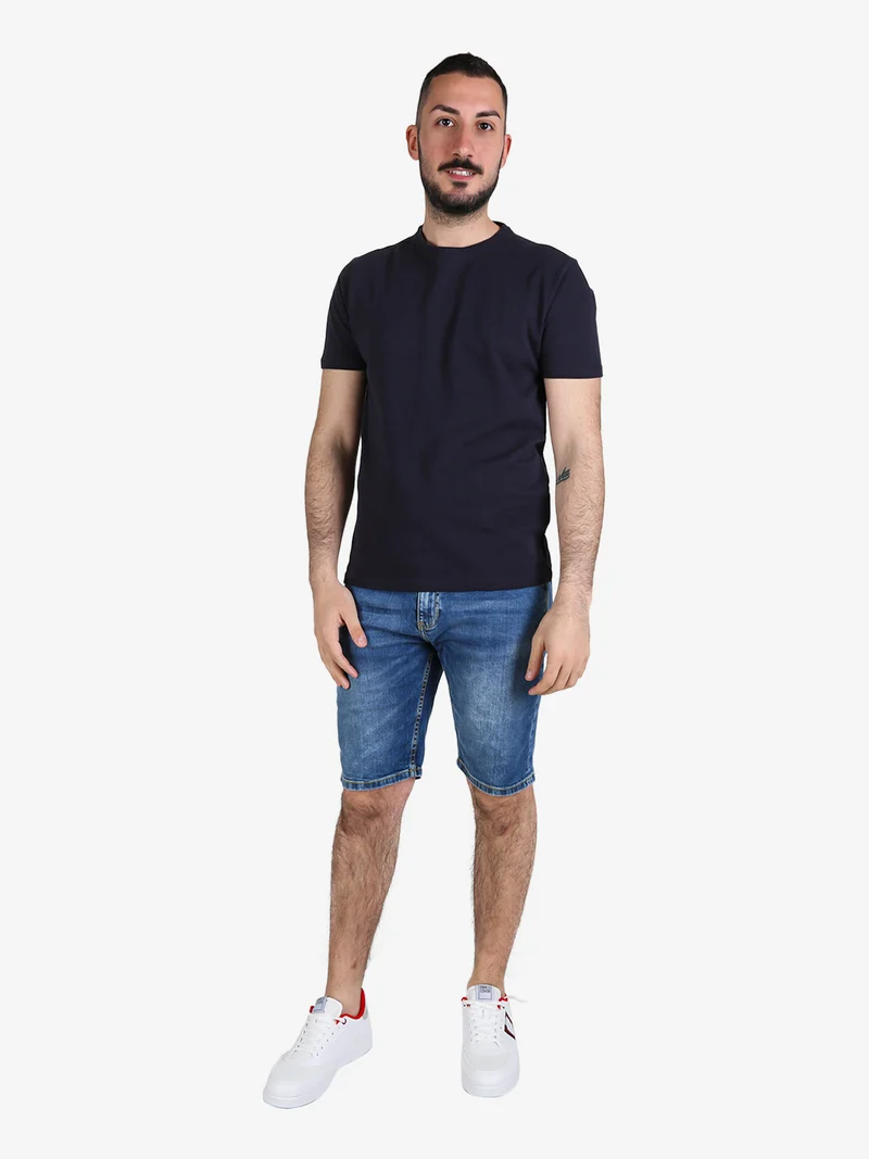 T-shirt da uomo in cotone - blu scuro