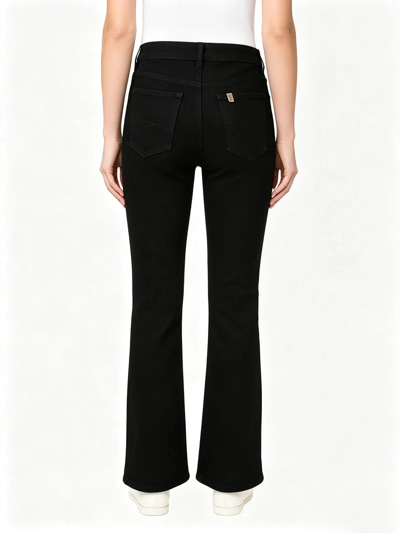 Pantaloni donna a vita alta - nero