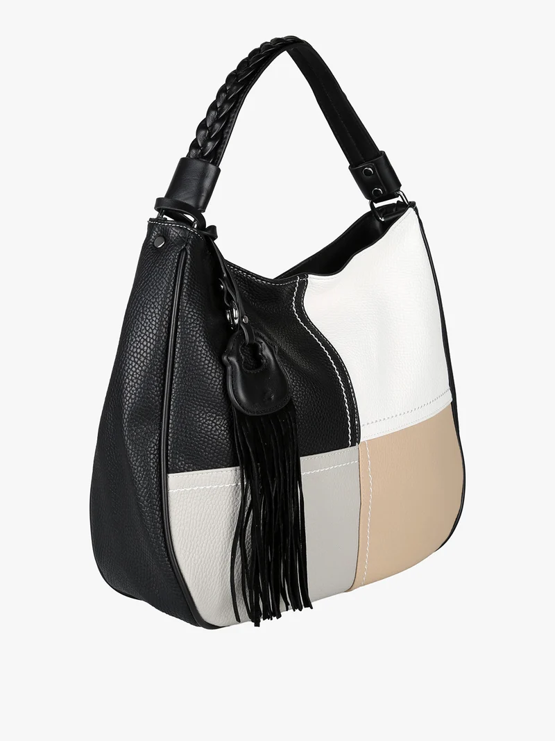 Borsa donna hobo colorata - nero