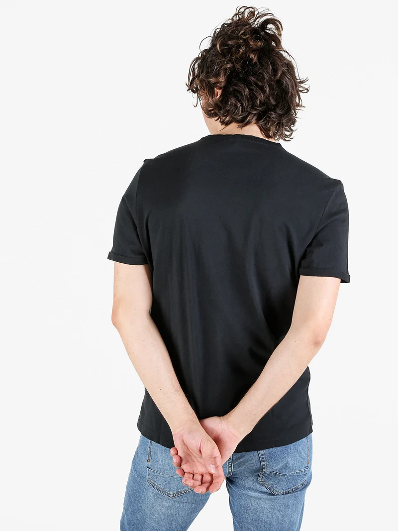 T-shirt da uomo in cotone - nero
