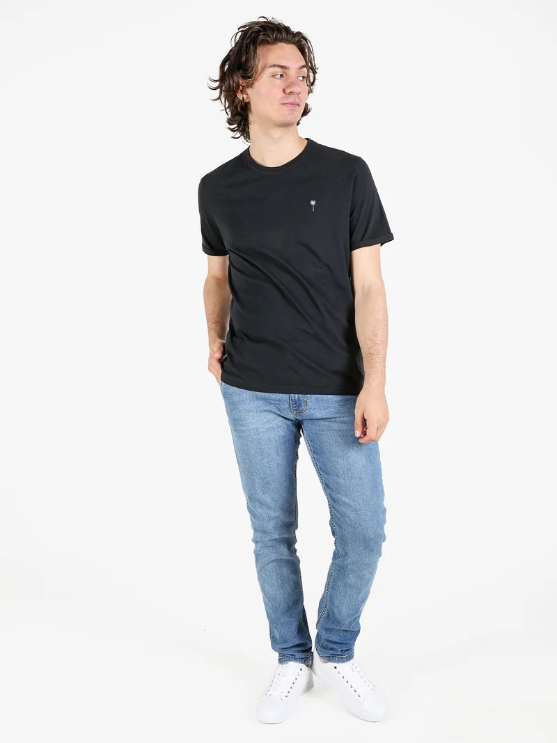 T-shirt da uomo in cotone - nero