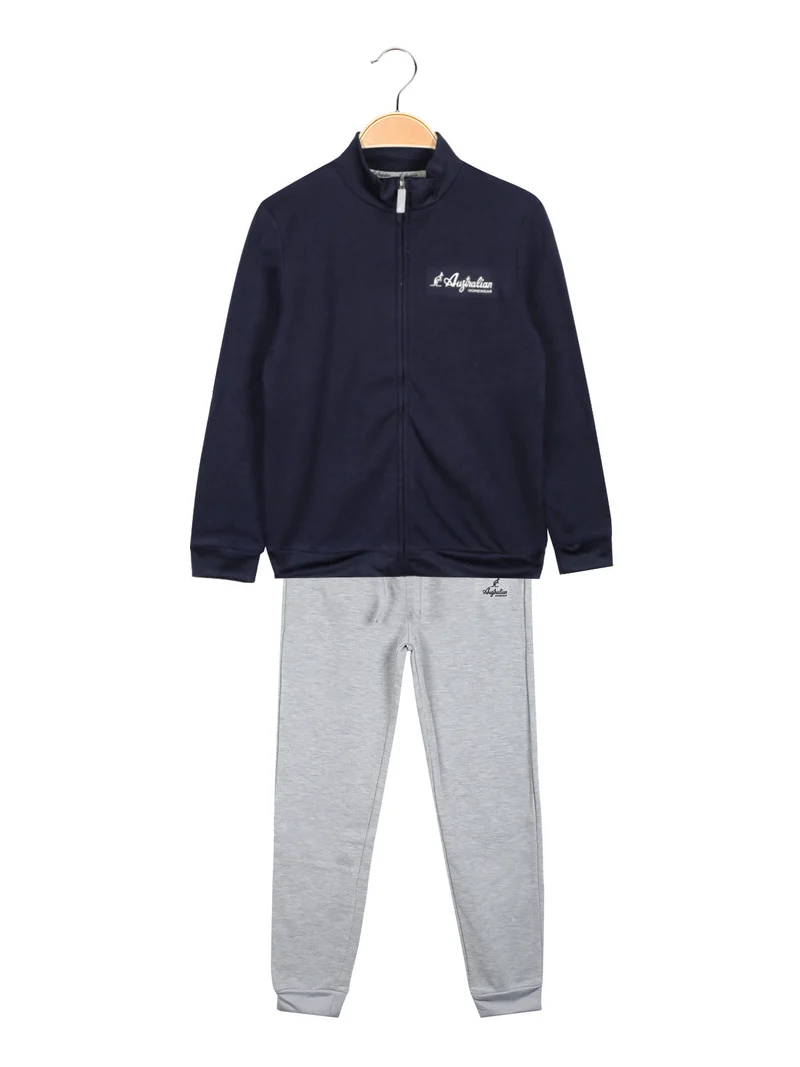 Completo tuta sportiva da bambino 2 pezzi bicolor - blu