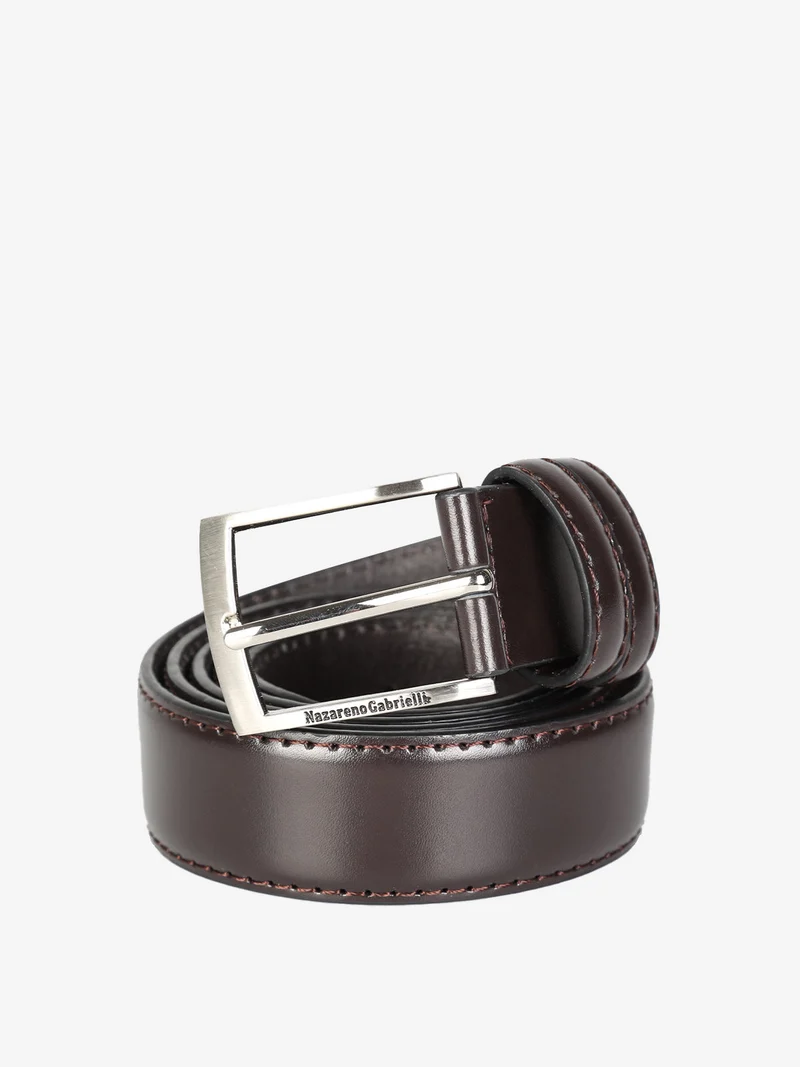 Cintura in pelle da uomo stretta - marrone