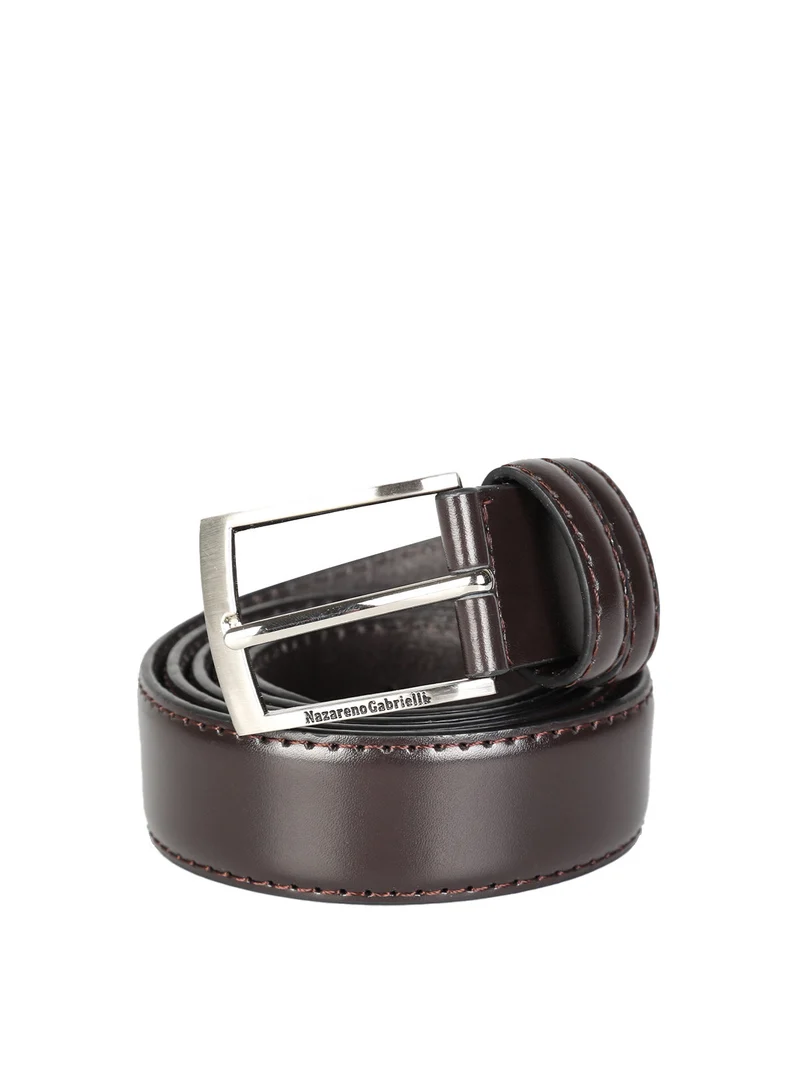 Cintura in pelle da uomo stretta - marrone