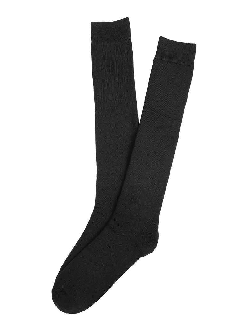 Calze lunghe uomo in pile tinta unita - nero