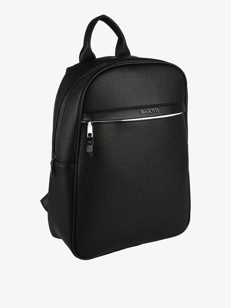 Zaino in ecopelle da uomo - nero