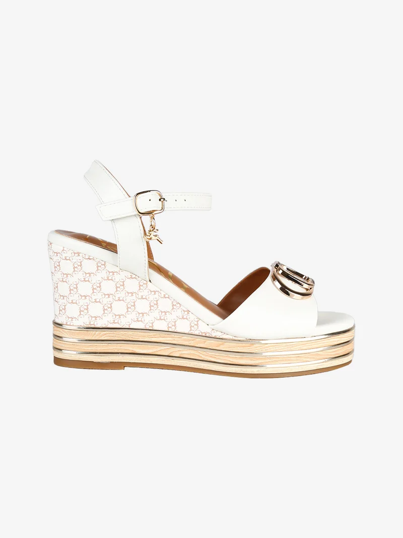 Sandali donna con zeppa platform - bianco