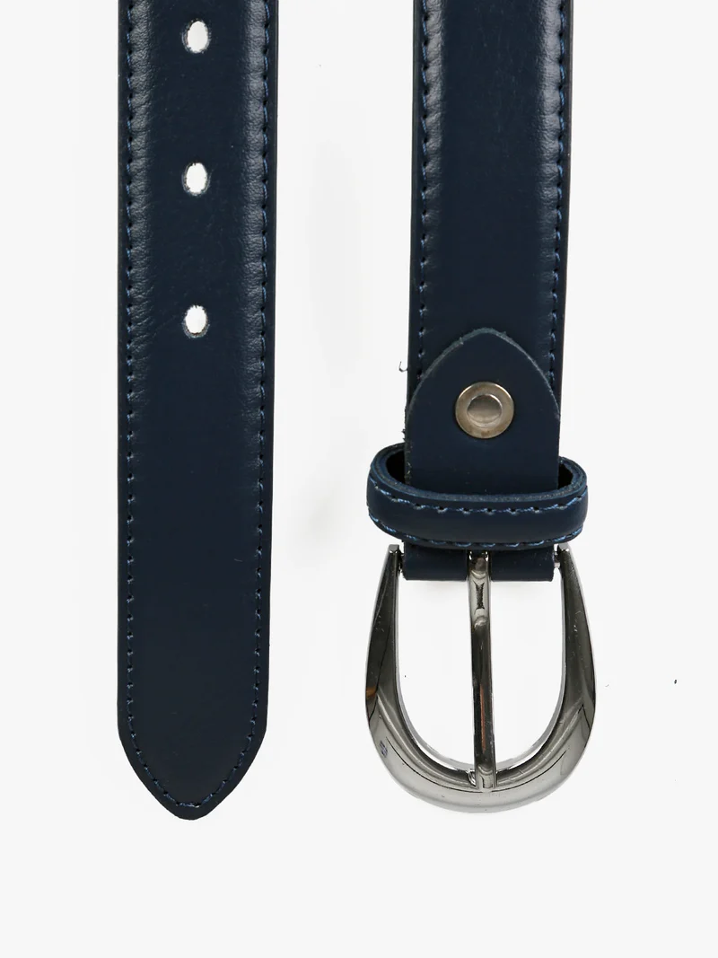 Cintura donna in ecopelle con fibbia - blu scuro