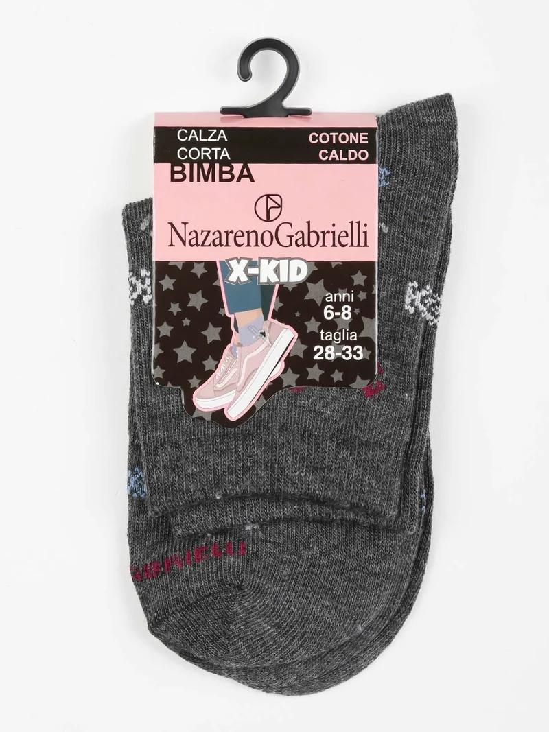 Calze corte da bambina in caldo cotone - grigio scuro