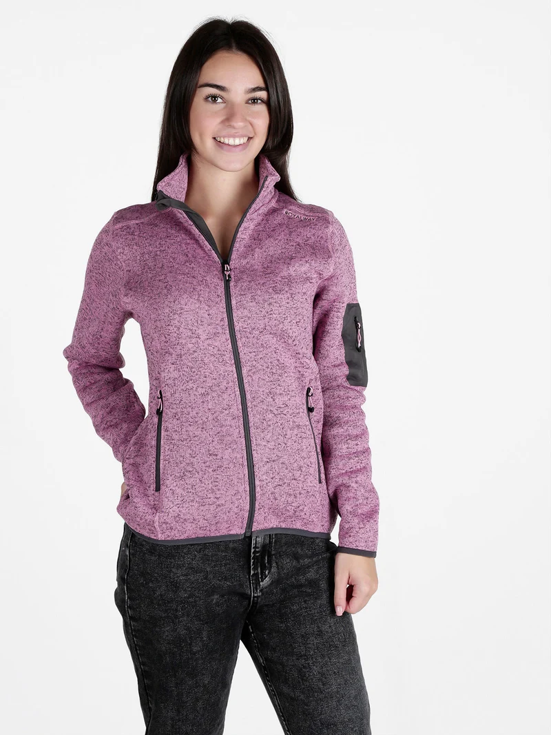 Felpa donna invernale con zip - rosa