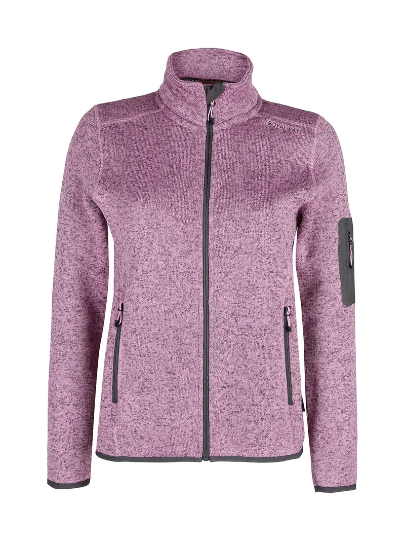 Felpa donna invernale con zip - rosa