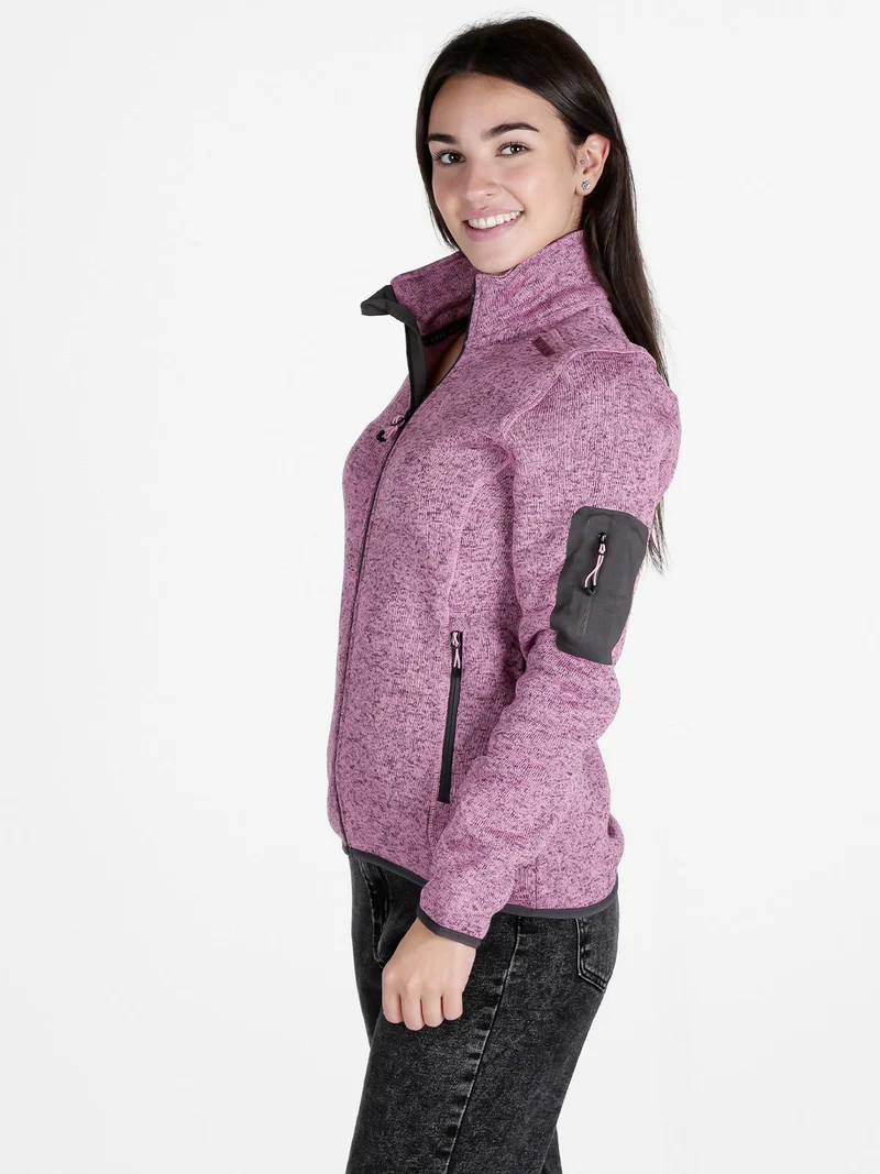 Felpa donna invernale con zip - rosa