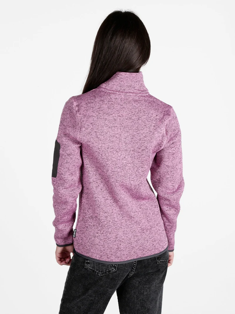 Felpa donna invernale con zip - rosa