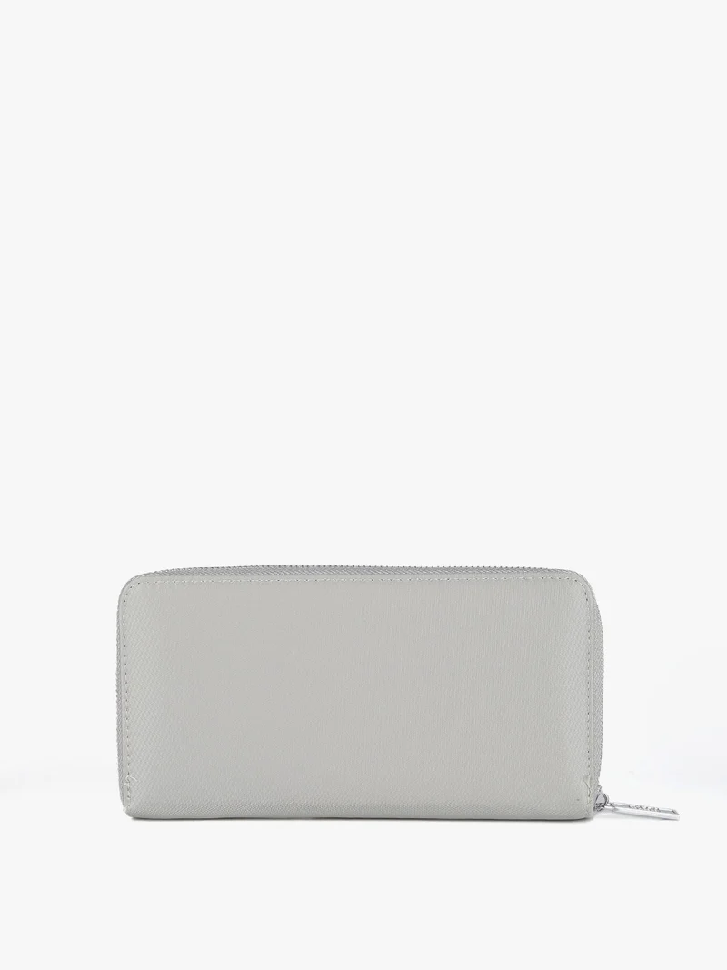 Portafoglio rettangolare con zip - grigio