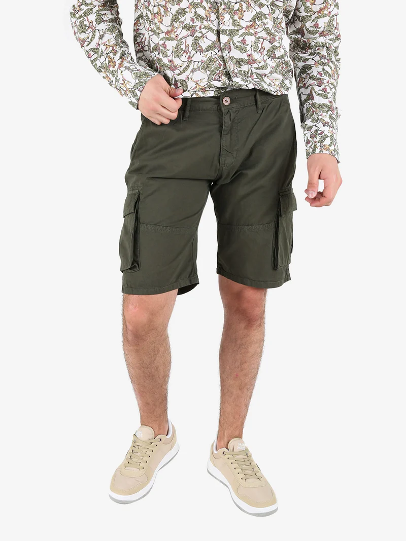 Bermuda cargo da uomo in cotone - militare