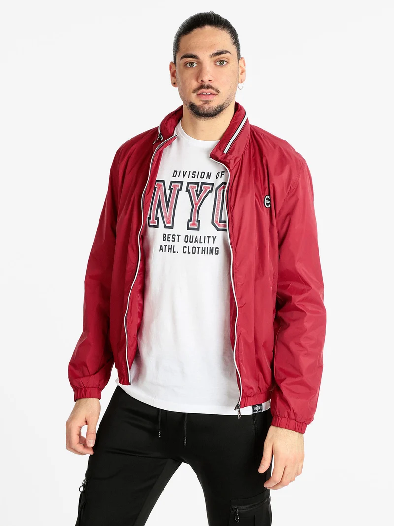 Giubbino leggero antivento da uomo - bordeaux