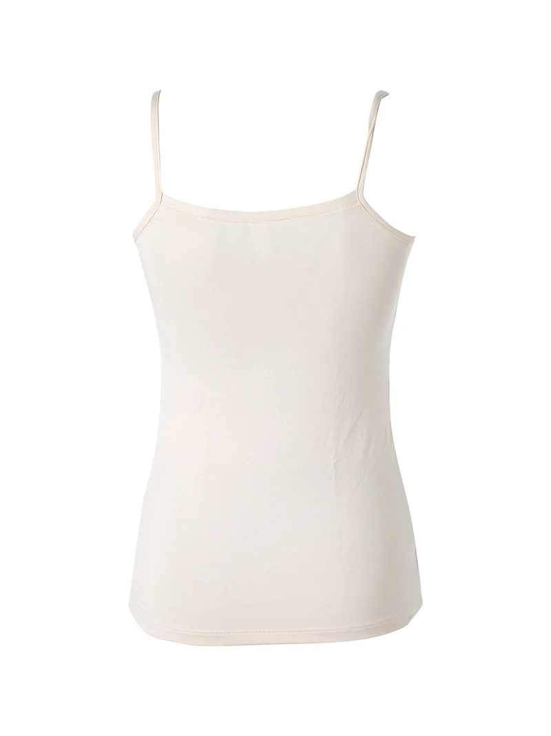 P0717M top donna in bamboo con spalline sottili - sabbia