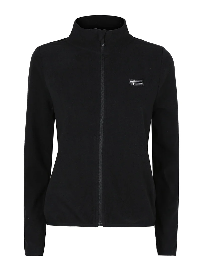 Felpa donna in pile full zip - nero