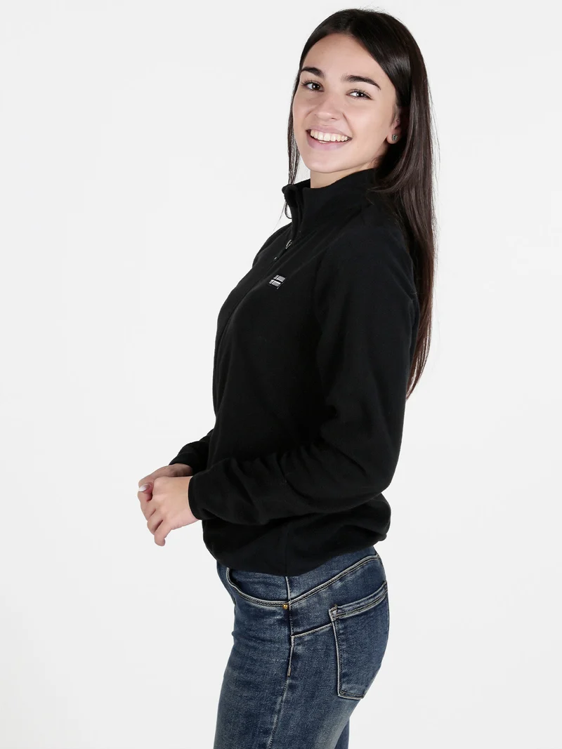 Felpa donna in pile full zip - nero