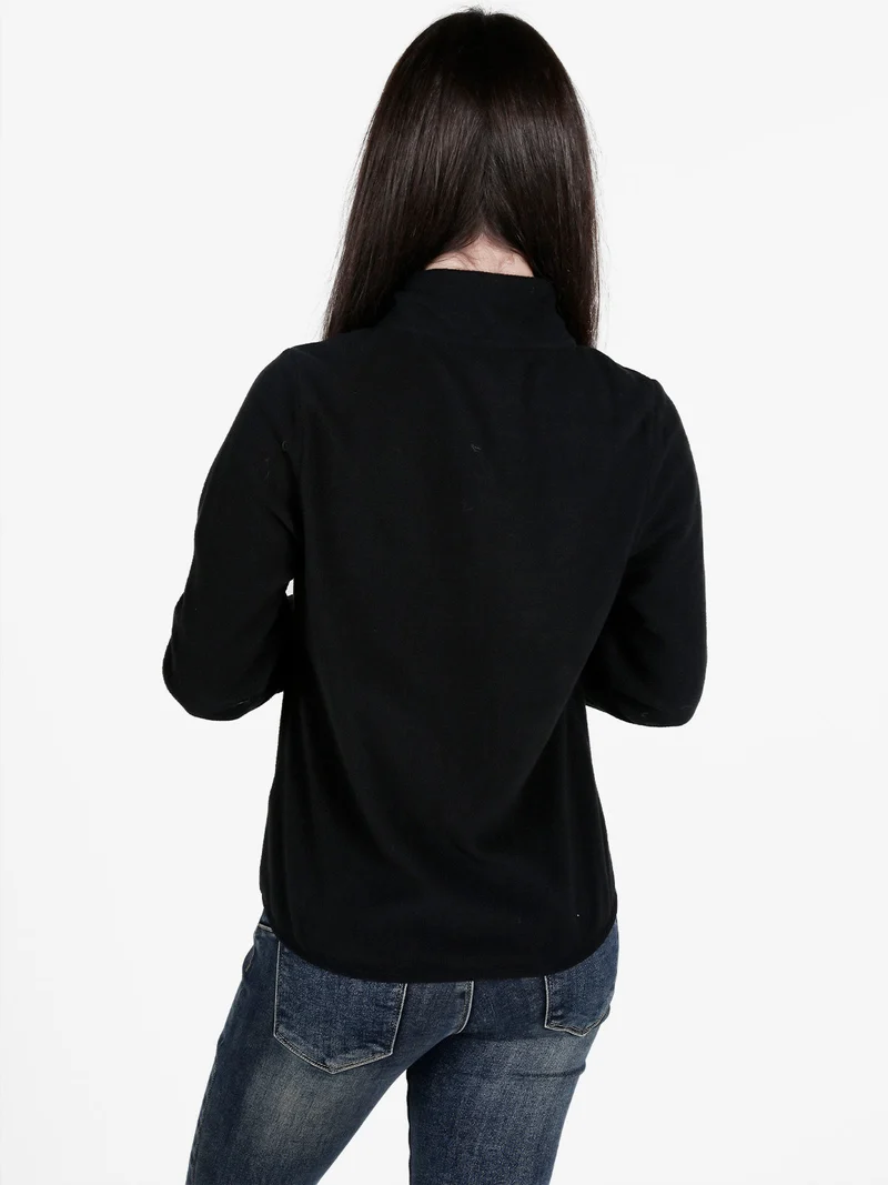 Felpa donna in pile full zip - nero
