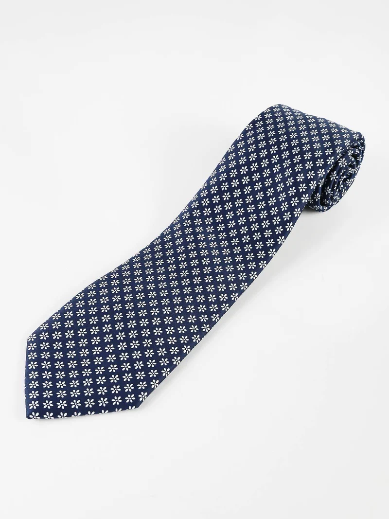 Cravatta classica blu fiori - blu scuro