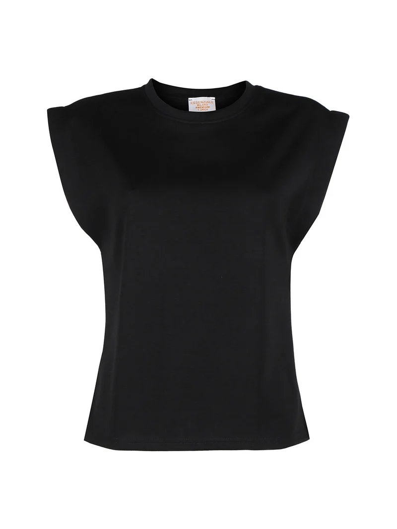 T-shirt donna con giromanica ampio - nero